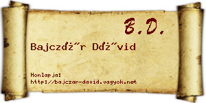 Bajczár Dávid névjegykártya